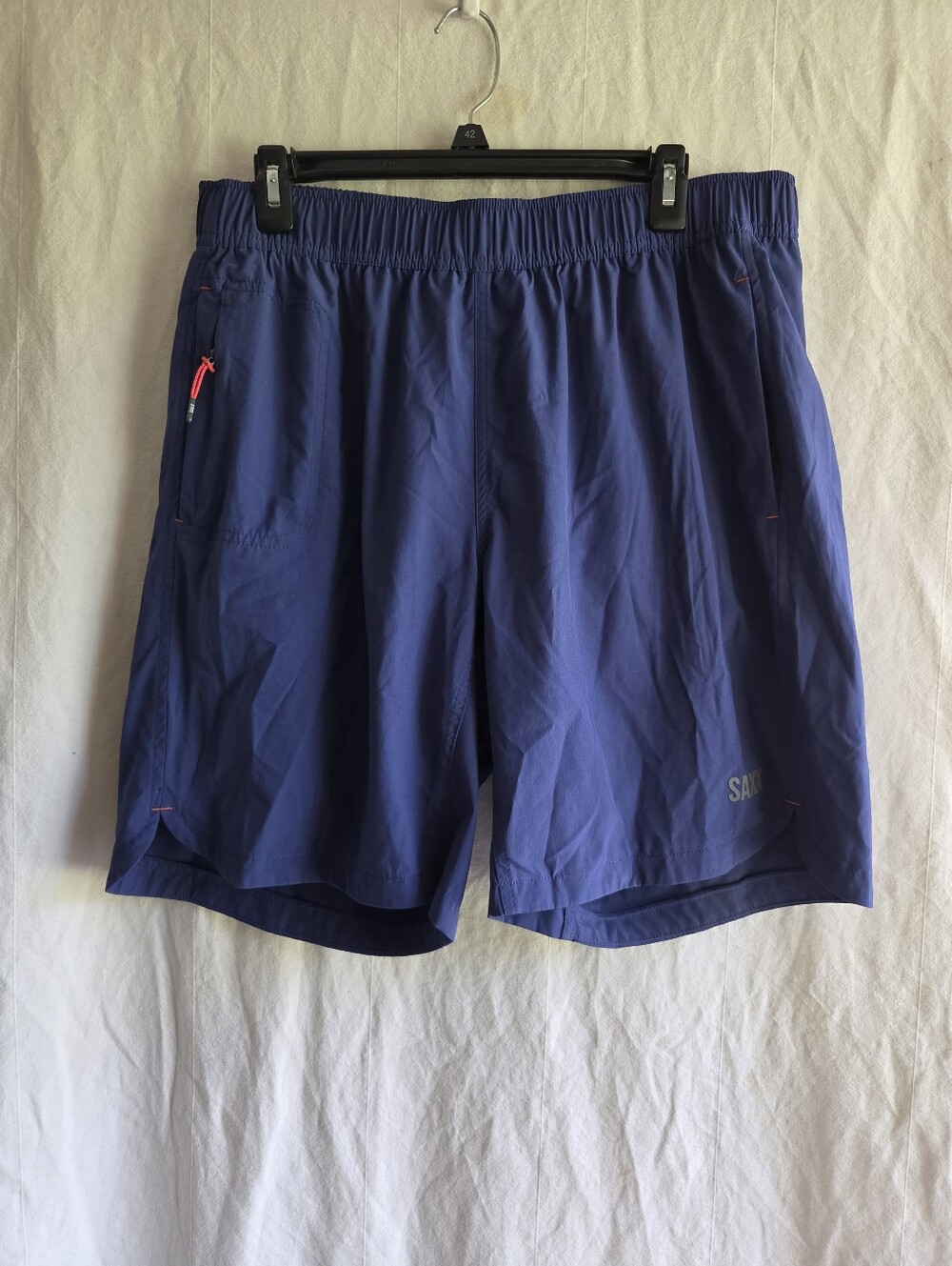 SAXX Gainmaker 2N1 Shorts Mens XL Blue Lined 9" Drawstring Running Athletic